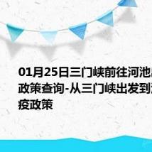 01月25日三门峡前往河池出行防疫政策查询-从三门峡出发到河池的防疫政策