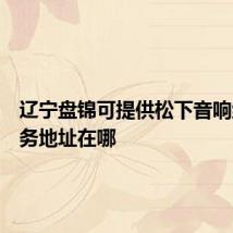 辽宁盘锦可提供松下音响维修服务地址在哪