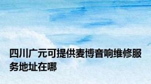四川广元可提供麦博音响维修服务地址在哪