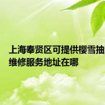 上海奉贤区可提供樱雪抽油烟机维修服务地址在哪