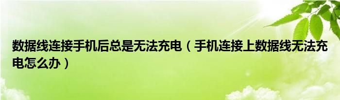 数据线连接手机后 总是充不上电(手机连接时数据线充不上电怎么办)