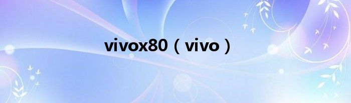 名称:vivox80(vivo)
