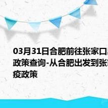 03月31日合肥前往张家口出行防疫政策查询-从合肥出发到张家口的防疫政策