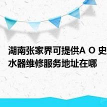 湖南张家界可提供A O 史密斯热水器维修服务地址在哪