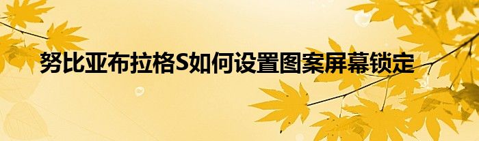 努比亚布拉格S如何设置图案锁屏