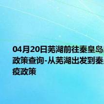 04月20日芜湖前往秦皇岛出行防疫政策查询-从芜湖出发到秦皇岛的防疫政策