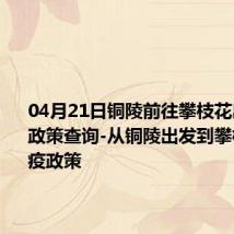 04月21日铜陵前往攀枝花出行防疫政策查询-从铜陵出发到攀枝花的防疫政策