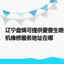 辽宁盘锦可提供爱普生喷墨打印机维修服务地址在哪