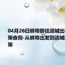 04月26日蚌埠前往运城出行防疫政策查询-从蚌埠出发到运城的防疫政策