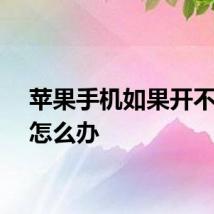 苹果手机如果开不了机怎么办