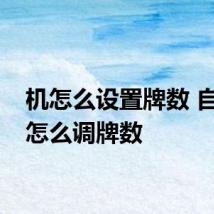 机怎么设置牌数 自动机怎么调牌数