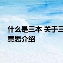 什么是三本 关于三本的意思介绍