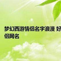 梦幻西游情侣名字浪漫 好听的情侣网名