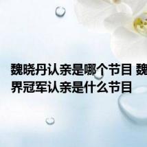 魏晓丹认亲是哪个节目 魏晓丹世界冠军认亲是什么节目