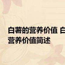 白薯的营养价值 白薯的营养价值简述