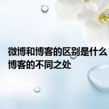 微博和博客的区别是什么 微博和博客的不同之处