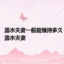 露水夫妻一般能维持多久 什么是露水夫妻
