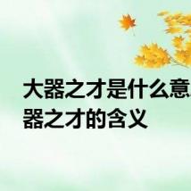 大器之才是什么意思 大器之才的含义