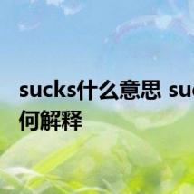sucks什么意思 sucks如何解释