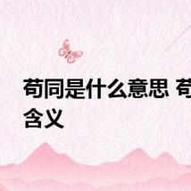 苟同是什么意思 苟同的含义
