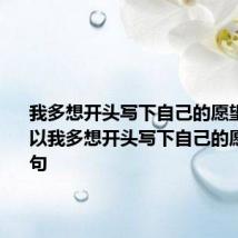 我多想开头写下自己的愿望怎么写 以我多想开头写下自己的愿望的例句