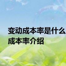 变动成本率是什么 变动成本率介绍