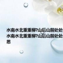 水南水北重重柳?山后山前处处梅的意思 水南水北重重柳?山后山前处处梅什么意思