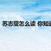 苏志燮怎么读 你知道吗