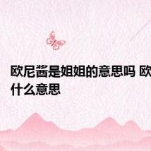 欧尼酱是姐姐的意思吗 欧尼酱是什么意思