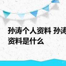 孙涛个人资料 孙涛个人资料是什么