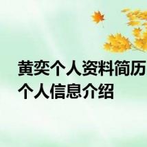 黄奕个人资料简历 黄奕个人信息介绍