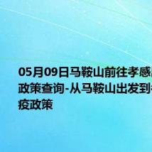 05月09日马鞍山前往孝感出行防疫政策查询-从马鞍山出发到孝感的防疫政策