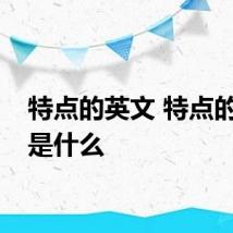 特点的英文 特点的英文是什么