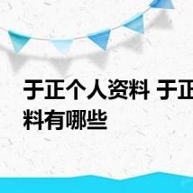 于正个人资料 于正的资料有哪些