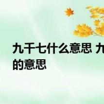 九千七什么意思 九千七的意思