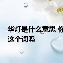 华灯是什么意思 你知道这个词吗