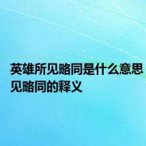 英雄所见略同是什么意思 英雄所见略同的释义