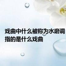 戏曲中什么被称为水磨调 水磨调指的是什么戏曲