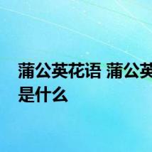 蒲公英花语 蒲公英花语是什么