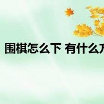 围棋怎么下 有什么方法
