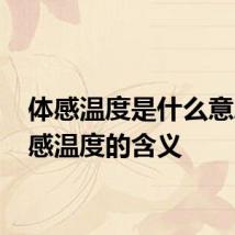 体感温度是什么意思 体感温度的含义