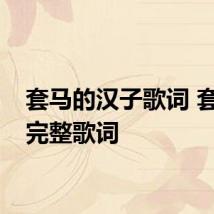 套马的汉子歌词 套马杆完整歌词