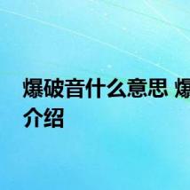 爆破音什么意思 爆破音介绍