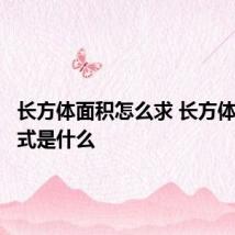 长方体面积怎么求 长方体面积公式是什么