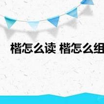 楷怎么读 楷怎么组词