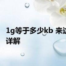 1g等于多少kb 来这里看详解