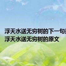 浮天水送无穷树的下一句是什么 浮天水送无穷树的原文