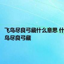 飞鸟尽良弓藏什么意思 什么是飞鸟尽良弓藏
