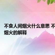 不食人间烟火什么意思 不食人间烟火的解释