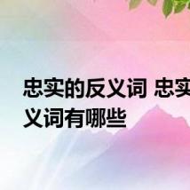 忠实的反义词 忠实的反义词有哪些